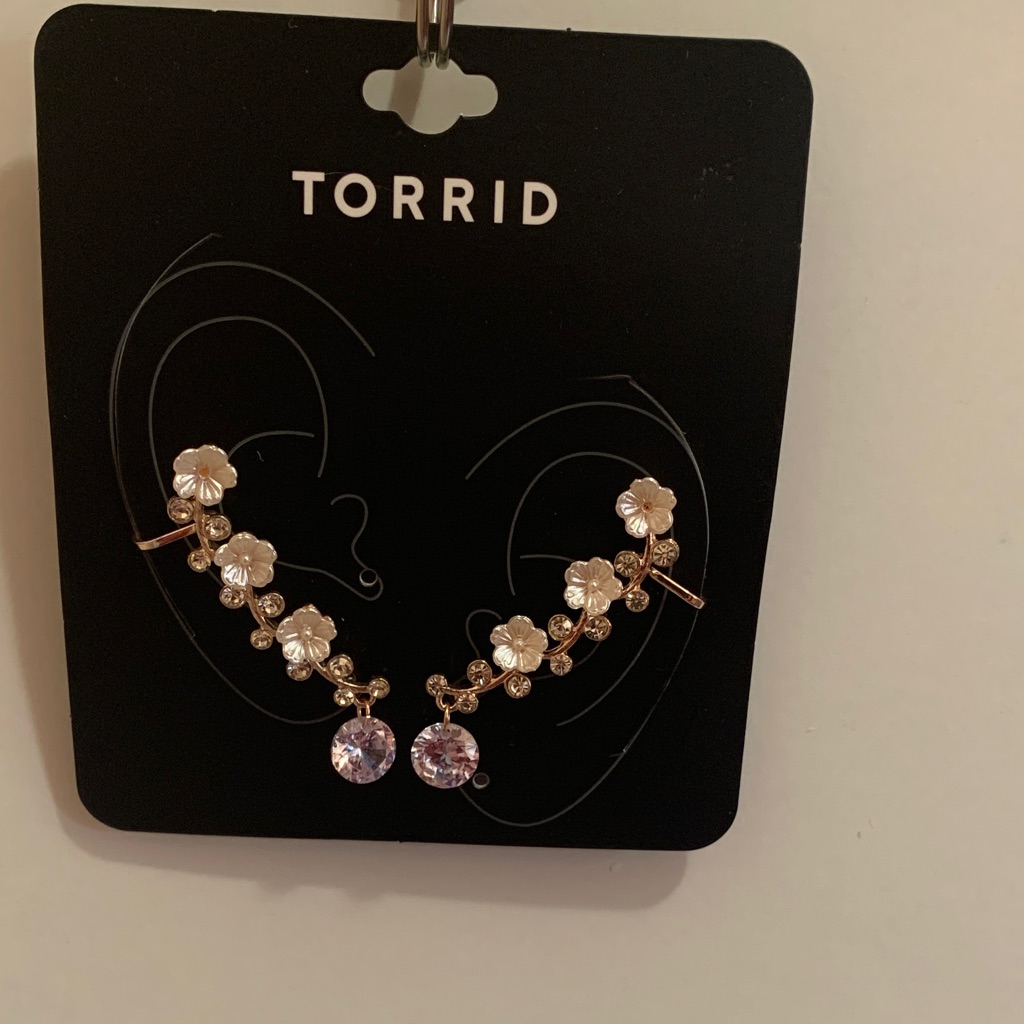 Torrid Gold And Silver Floral Earrings With Crystals 9$